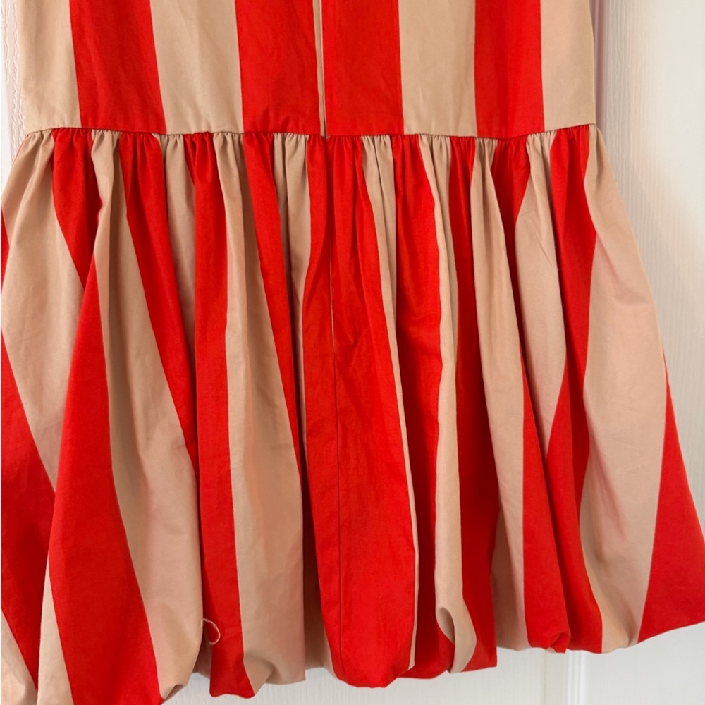 NWT Anthropologie Mare Mare Bubble Hem Mini Dress Red Cream Striped medium - Picture 6 of 10